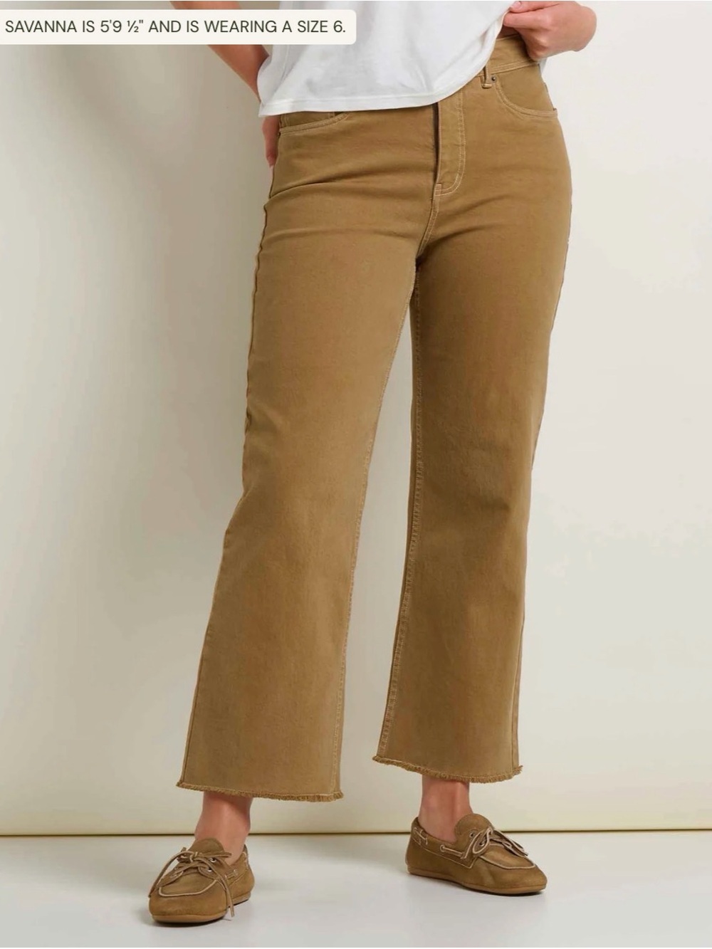 Toad&Co Balsam Seeded Cutoff Crop Wide Leg Jeans Honey Brown
